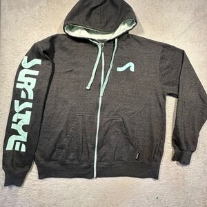 Surf Style Zip Hoodie 2XL Charcoal Mint Madeira Beach FL Souvenir Sweatshirt